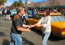 Historic cars rev into town