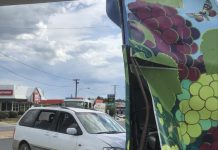 Apple & Grape arch damaged in crash on High Street