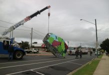 Apple and Grape arch back up in huge local effort