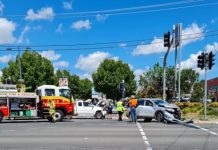 Two vehicle crash on Albion Street