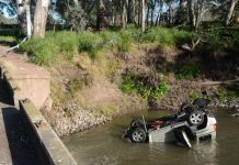 Car in creek
